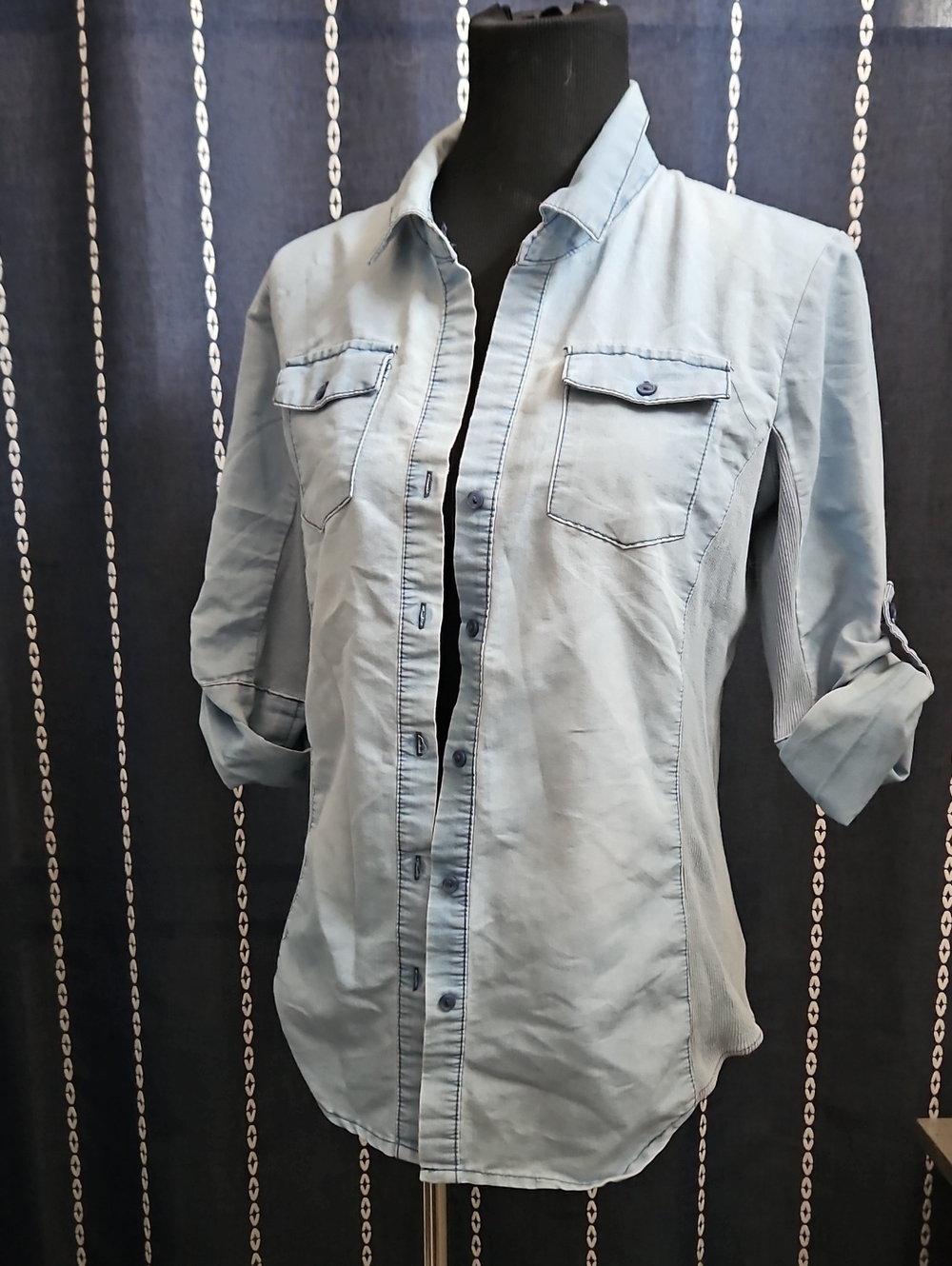 Womens Chambray Button Down Shirt